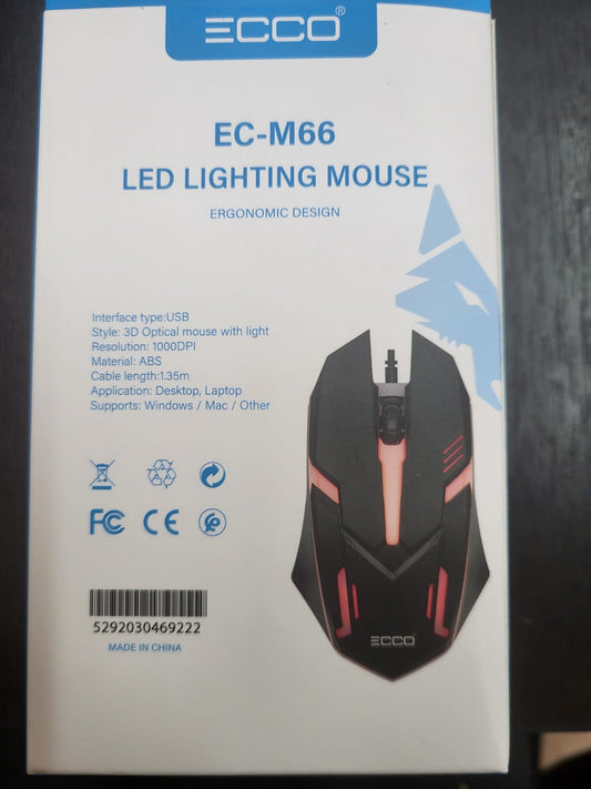 MOUSE ECCO CON CABLE EC-M66 LED